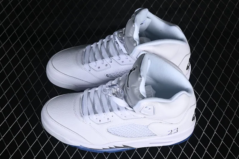 All categories Air Jordan Jordan series basketball shoes Air Jordan 5 Air Jordan 5 Retro "White Metallic" AJ5 Joe 5 Silver HQ7978-103